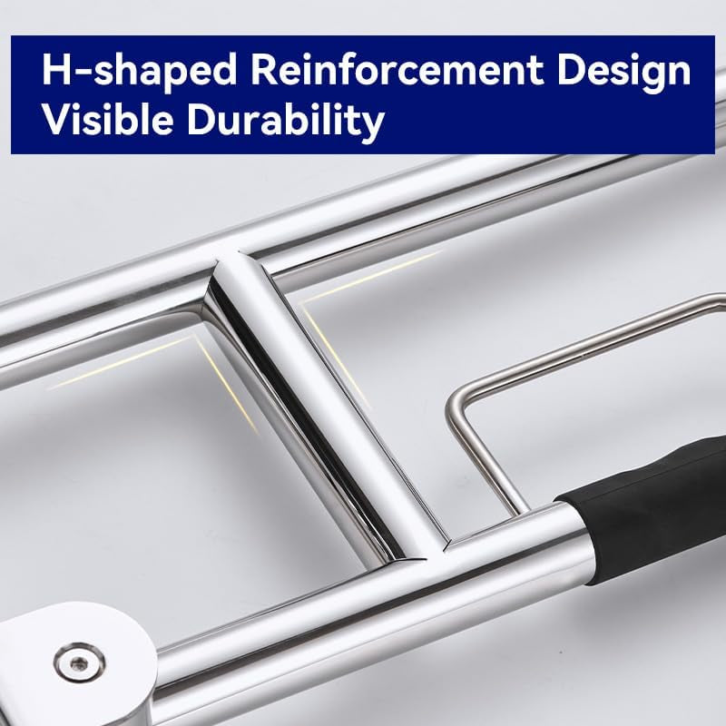 31 Inch Toilet Grab Bar, Flip-Upsafety Rail with Soft Silicone Anti-Slio Finger-Grio Handle Andpaper Holder, Stainless Steel U-Shaped Support Bar for Elderlydisabled, Polished Chrome