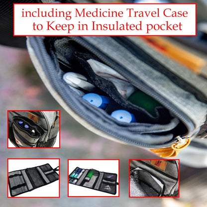 Scooter - Wheelchair Backpack Bag with Cup Holder, Insulated Compartment for Lunch Box and Medicine Travel Case by PF™- for Transport Mobility Electric Scooters, Lightweight Motorized Wheelchair