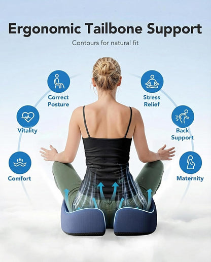 Ergonomic Gel-Enhanced Seat Cushion for Wheelchair, Car & Office