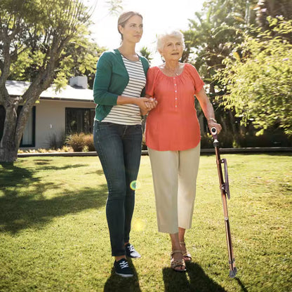 Lightweight Adjustable Folding Cane Seat Aluminum Alloy Crutch Chair with Light
