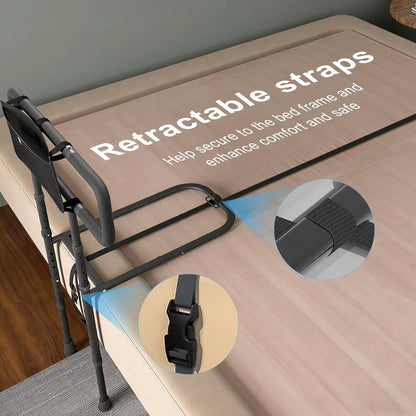 Bed Rails for Elderly Adults Safety, Adjustable Bed Assist Rail with Non-Slip Base, 400 Lbs Support Bed Grab Bar for Seniors, Fits Twin Full Queen King Beds