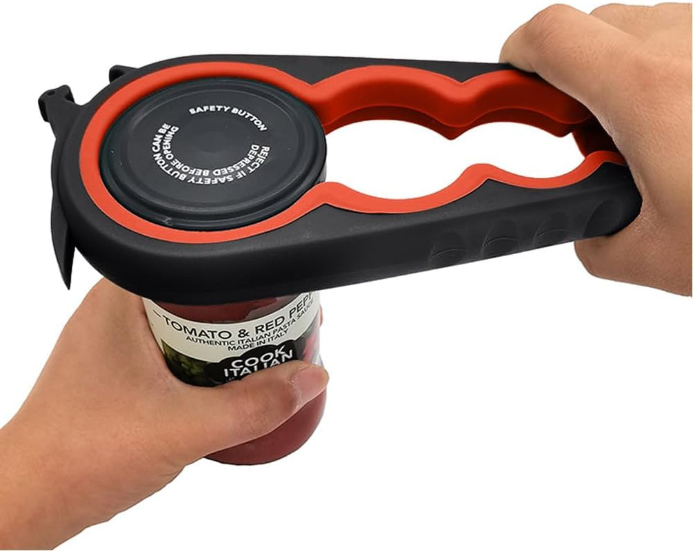 Jar Opener Bottle Opener and Can Opener for Weak Hands, Seniors with Arthritis and Anyone with Low Strength, Mutil Jar Opener Get Lids off Easily (Black and Red)