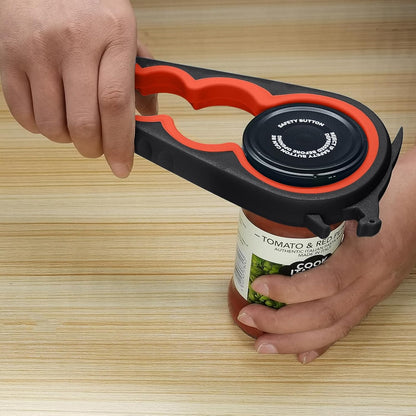 Jar Opener Bottle Opener and Can Opener for Weak Hands, Seniors with Arthritis and Anyone with Low Strength, Mutil Jar Opener Get Lids off Easily (Black and Red)