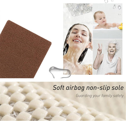 Secure Mat, Non-Slip Bathtub Mat, the Ultimate Non-Slip Bath Mat, Shower Mat Floor Mat for Tub, Shower, Bathroom (Brown, 45X75Cm(17.72"X29.53"))