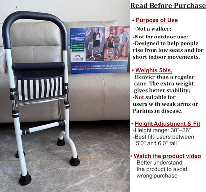Stand Assist Aid for Elderly; Mobility Aids for Seniors; Couch Toilet Assist Rail; Knee Surgery Recovery Aids; Height Adjustable ; Weight 5Lbs, Bear 350Lbs.(Not a Walker; Not for Weak Arms)