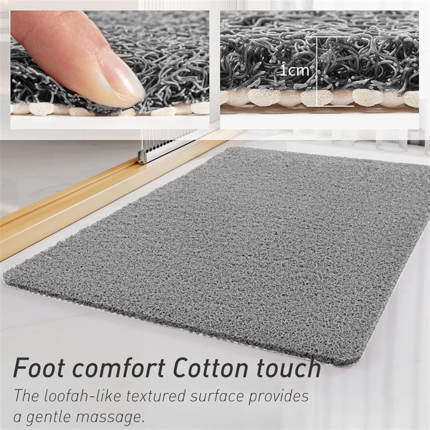 Secure Mat, Non-Slip Bathtub Mat, the Ultimate Non-Slip Bath Mat, Shower Mat Floor Mat for Tub, Shower, Bathroom (Brown, 45X75Cm(17.72"X29.53"))