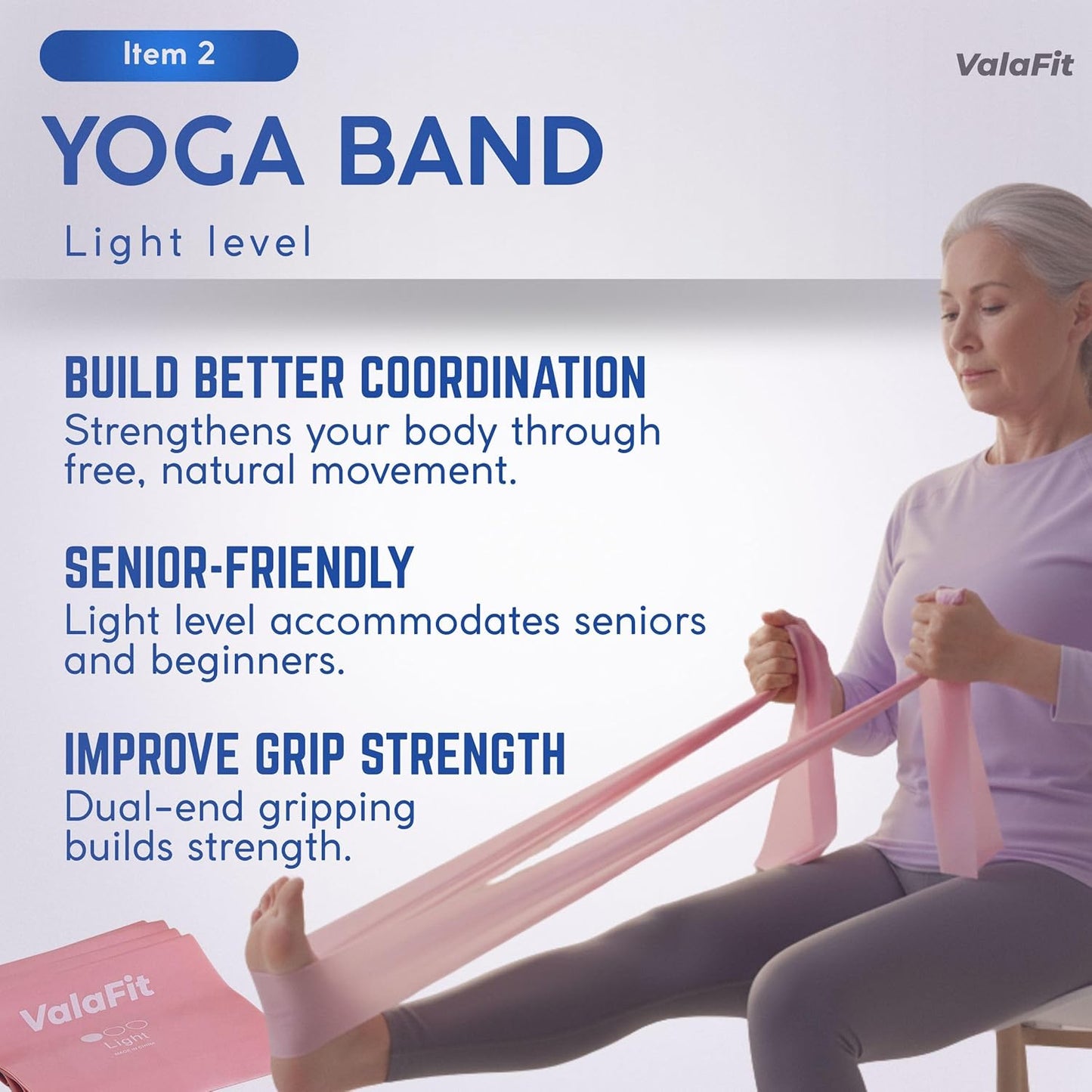 Chair Yoga for Seniors Kit - 71 Large-Print Exercise Cards + 4 Resistance Bands