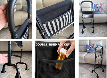 Stand Assist Aid for Elderly; Couch Toilet Stand Assist Rail; Quad Canes Mobility Aids for Seniors; Hip Knee Surgery Recovery Aids; Height Adjustable Bear 350Lbs. (Not a Walker, Not for Weak Arms)