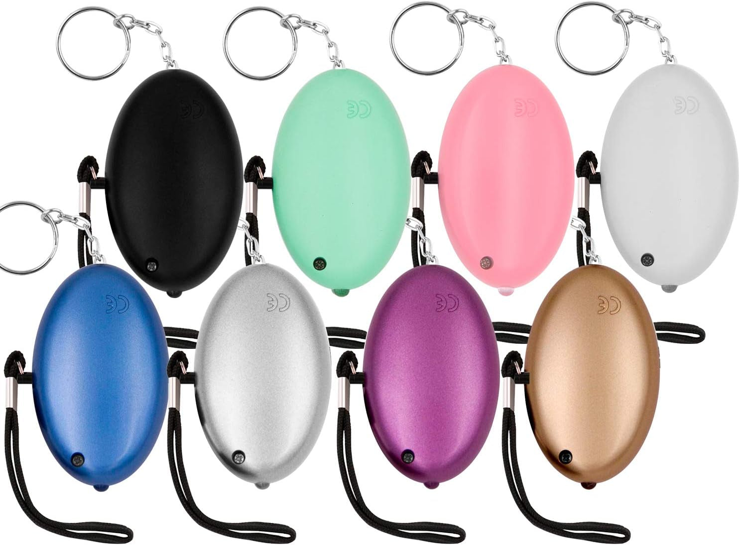 Household Safety Alarm 8-Pack - 140Db Personal Security Alarms with LED Light for Seniors & Caregivers