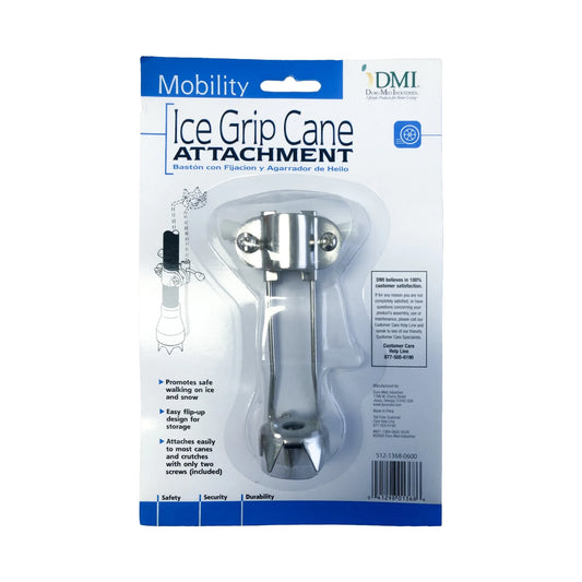 Retractable 5 Prong Ice Grip Attachment for Canes, Crutches, and Walkers, Snow Safety