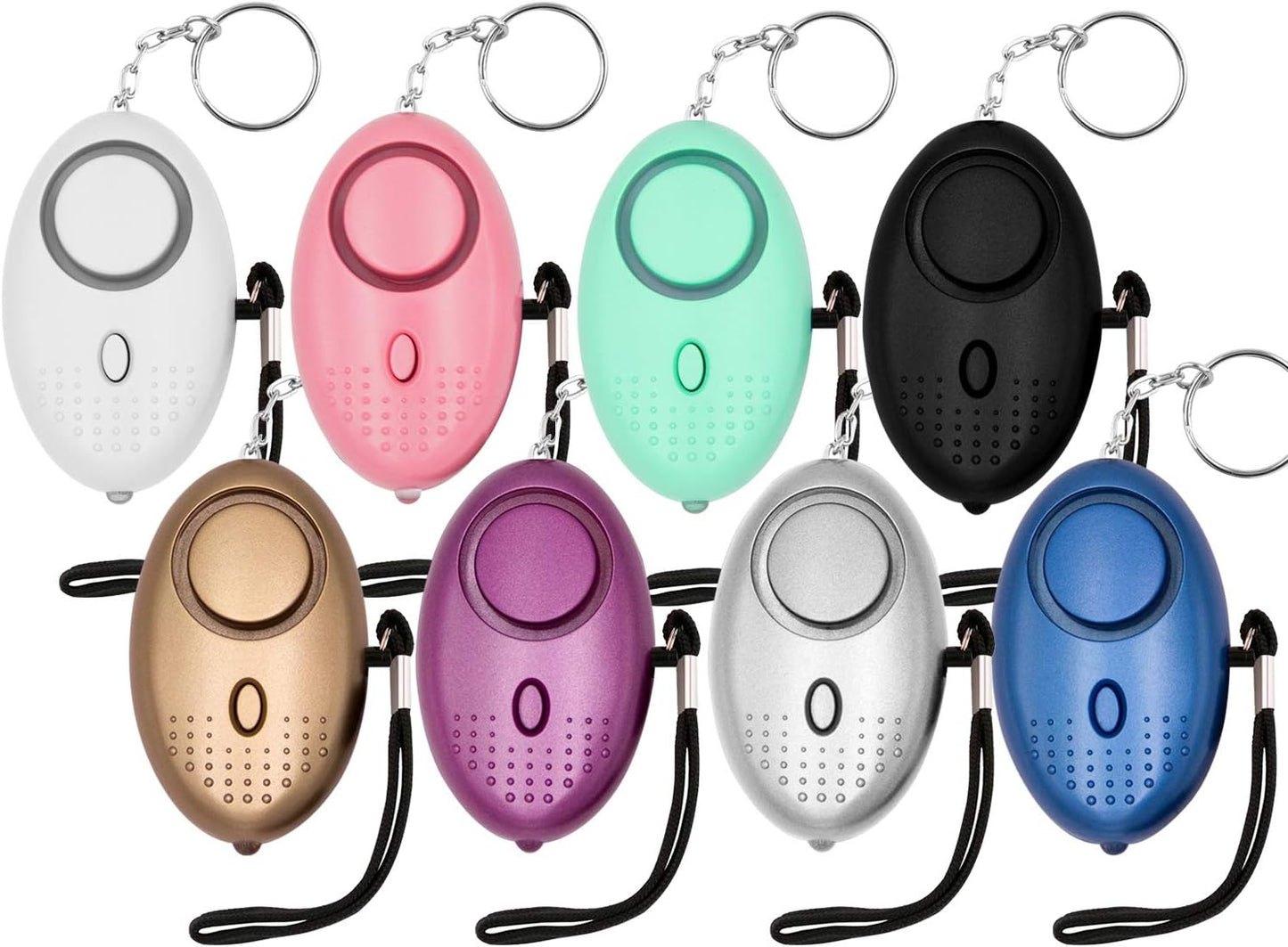 Household Safety Alarm 8-Pack - 140Db Personal Security Alarms with LED Light for Seniors & Caregivers