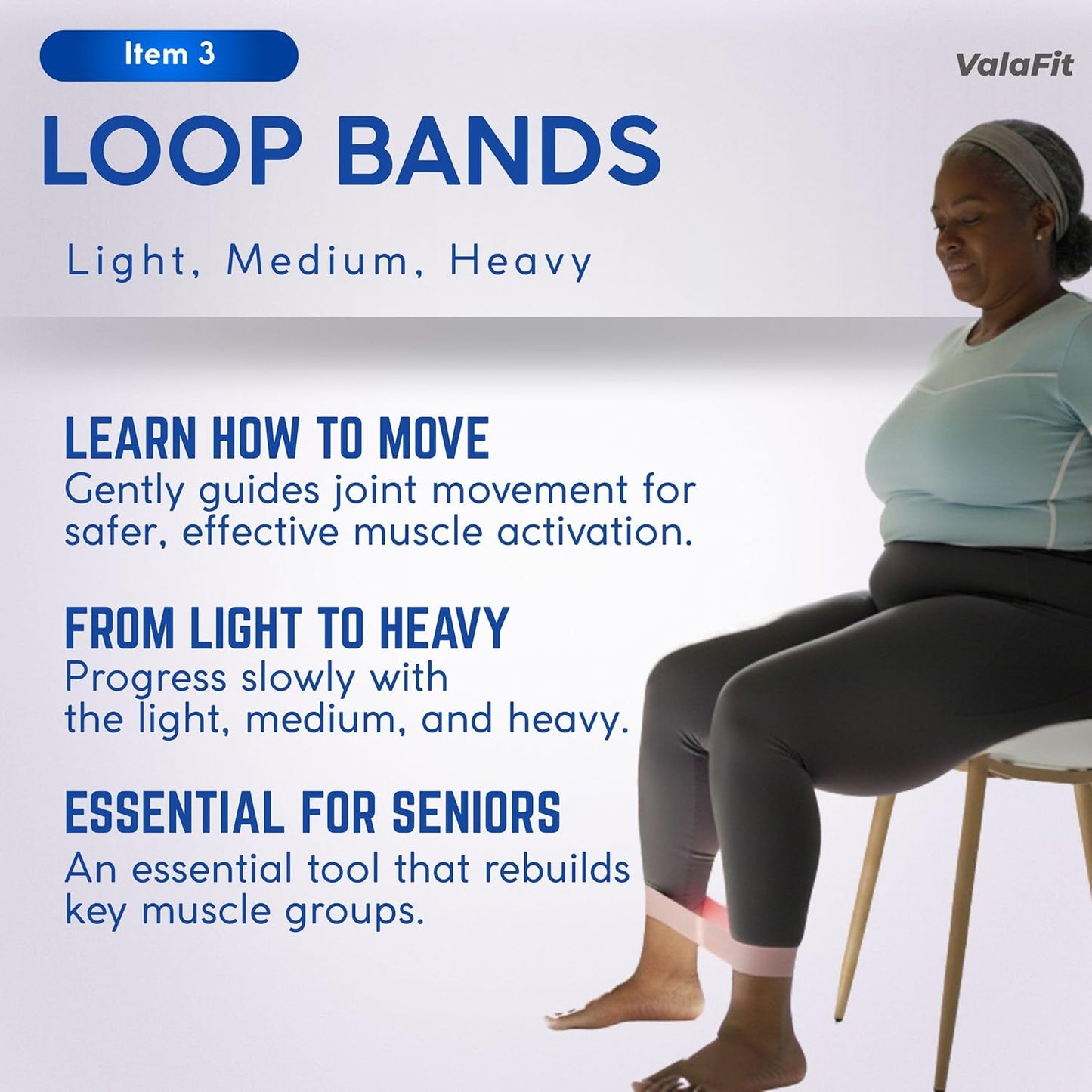 Chair Yoga for Seniors Kit - 71 Large-Print Exercise Cards + 4 Resistance Bands