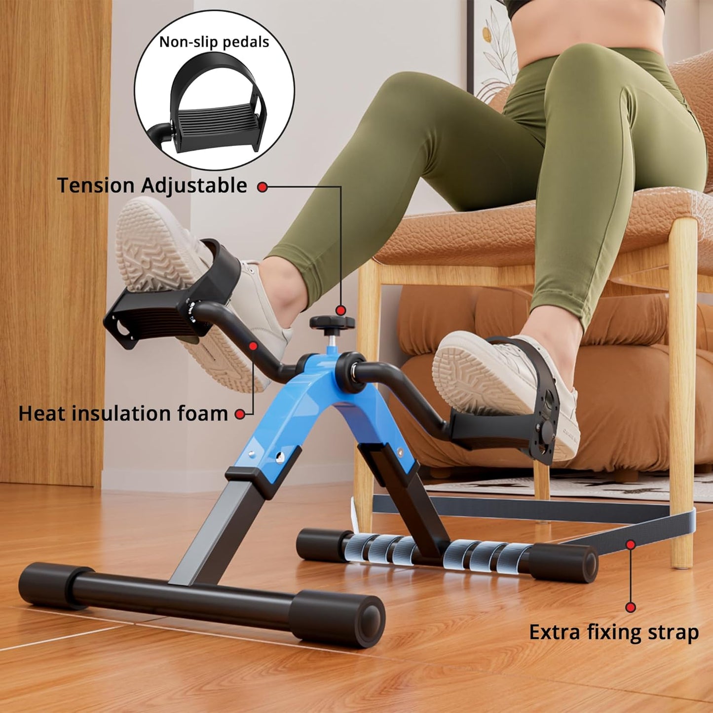 Folding Pedal Exerciser for Arms & Legs, Under-Desk or Chairside