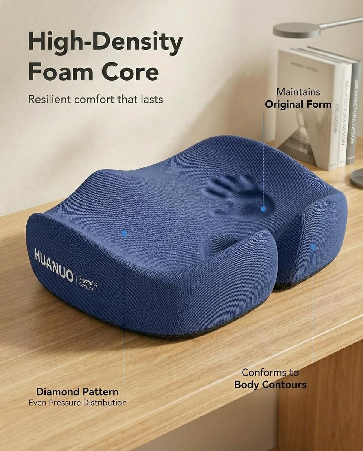 Ergonomic Gel-Enhanced Seat Cushion for Wheelchair, Car & Office