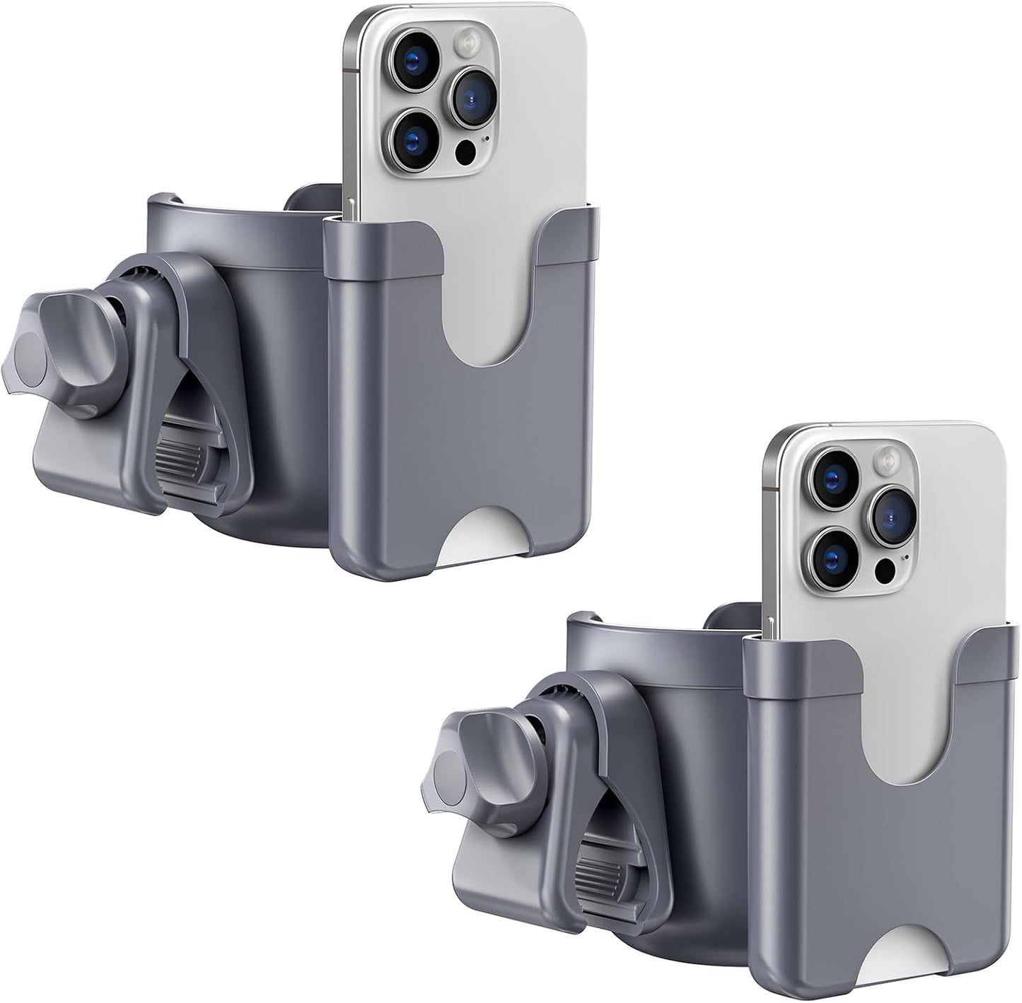 2-Pack Cup Holder for Walker: Wheelchair Cup Holder for Seniors and Adults, Rollator Wheelchair Walker Accessories, Bottle Drink Holder for Rolling Walker, Mobility Scooter
