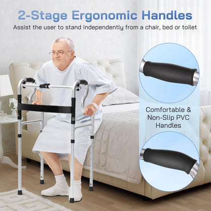 3-In-1 Folding Rolling Walker with 5" Wheels | Adjustable Height (29.1"-36.2") for Seniors & Adults | Lightweight Foldable Walker | Supports up to 400 Lbs