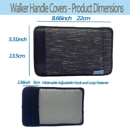 Walker Handle Cushions - Padded Hand Covers - Soft Cushion Padding Medical for Folding Rolling Wheelchair, Rollator Handle, Senior, Elderly Grippers - Crutch Handle Pad Grips - Mobility Aid