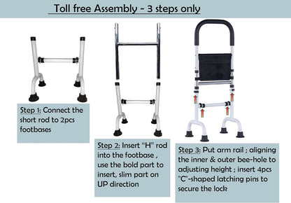 Stand Assist Aid for Elderly; Couch Toilet Stand Assist Rail; Quad Canes Mobility Aids for Seniors; Hip Knee Surgery Recovery Aids; Height Adjustable Bear 350Lbs. (Not a Walker, Not for Weak Arms)