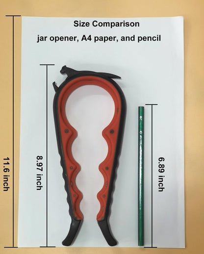 Jar Opener Bottle Opener and Can Opener for Weak Hands, Seniors with Arthritis and Anyone with Low Strength, Mutil Jar Opener Get Lids off Easily (Black and Red)
