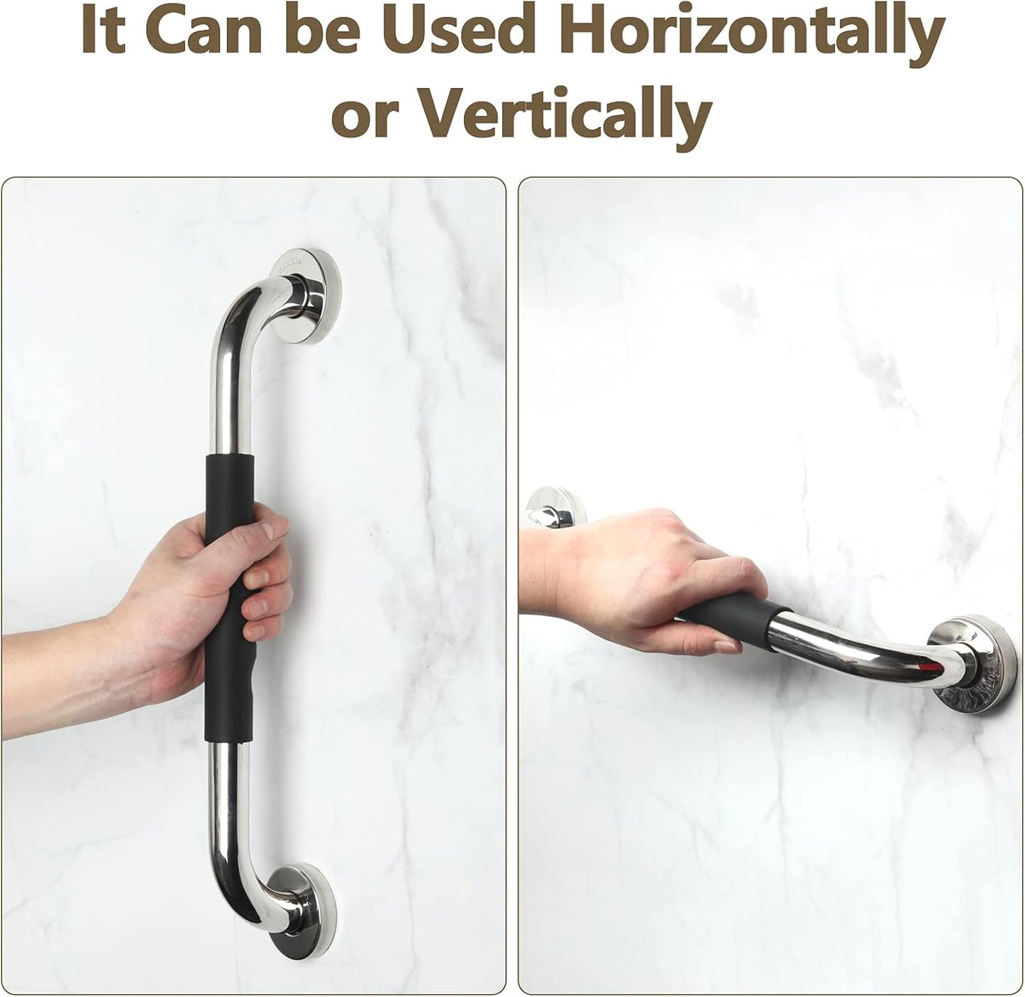 2 Pack Grab Bars for Showers 16 Inch anti Slip, Shower Grab Bars for Seniors, Handicap Grab Bars for Wall Bathroom, Safety Bath & Shower Handles for Elderly,