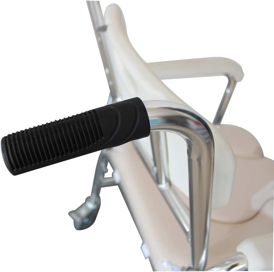 Bedside Commode Chair, 4 in 1 Toilet Rolling Transport Chair with Arms & 4 Brakes, Shower Wheelchair for Adults, Senior, Elderly, Handicap, Disabled (White+ U Shape Cushion)