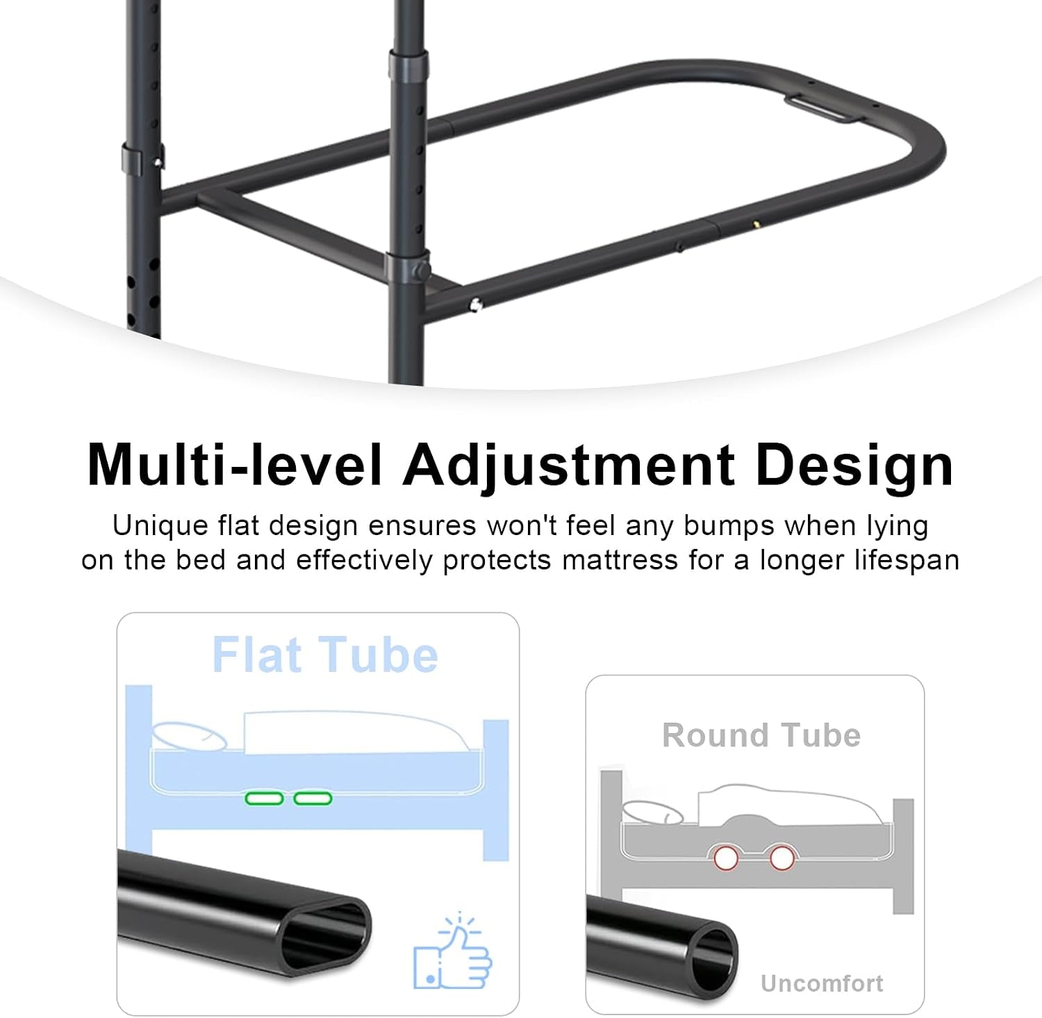 Bed Rails for Elderly Adults Safety, Adjustable Bed Assist Rail with Non-Slip Base, 400 Lbs Support Bed Grab Bar for Seniors, Fits Twin Full Queen King Beds