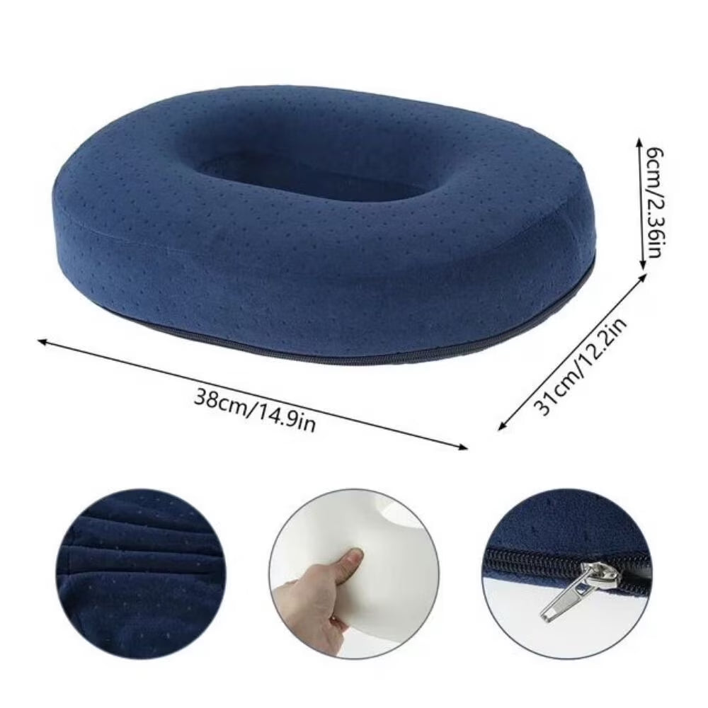 Memory Foam Seat Cushion - Donut Cushion for Haemorrhoid and Piles Sufferers, Suitable for Wheelchair, Car Seat, Office or Outdoor