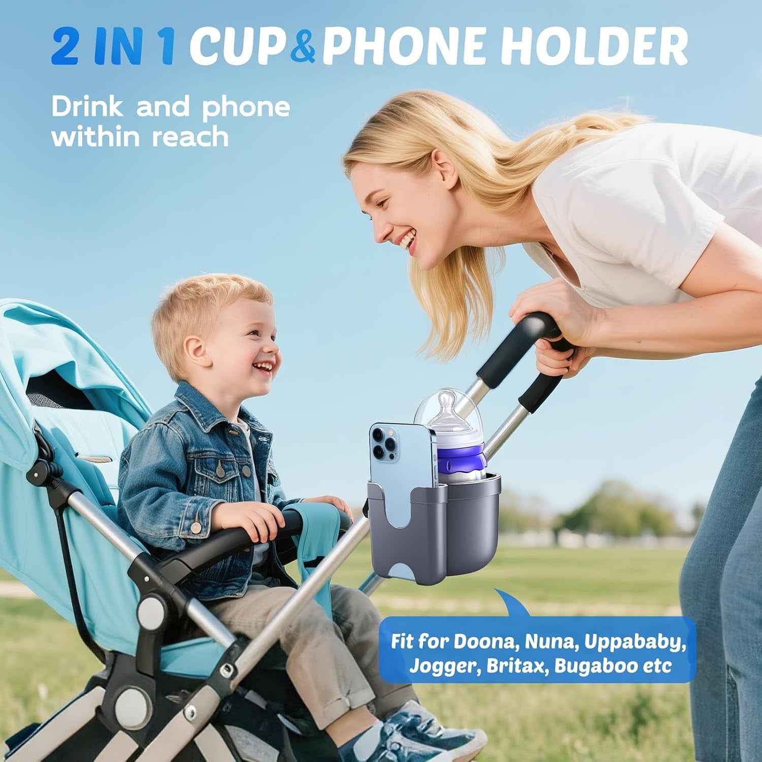 2-Pack Cup Holder for Walker: Wheelchair Cup Holder for Seniors and Adults, Rollator Wheelchair Walker Accessories, Bottle Drink Holder for Rolling Walker, Mobility Scooter