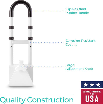 Adjustable Bathtub Grab Bar, Safety Bath & Shower Grab Bars for Elderly Seniors, Handicap Grab Bars (300Lb Weight Limit), Bathroom Grab Bars for Seniors with Adjustable Handles